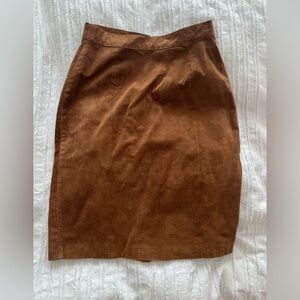 Vintage brown suede pencil skirt